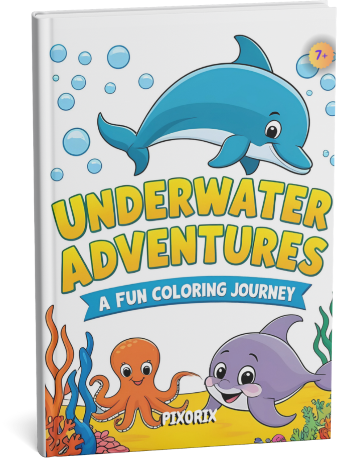 Underwater Adventures: A Fun Coloring Journey: Ocean animals coloring book