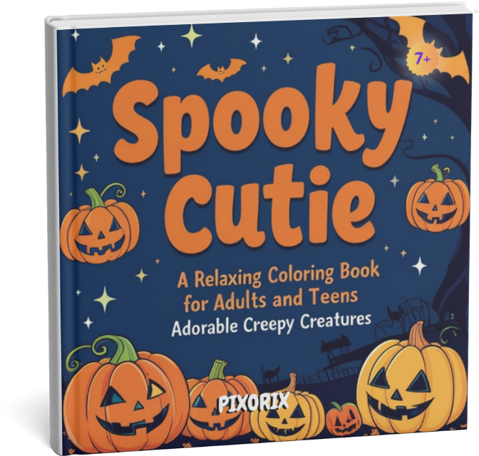 Spooky Cutie: A Relaxing Coloring Book Featuring Adorable Creepy Creatures